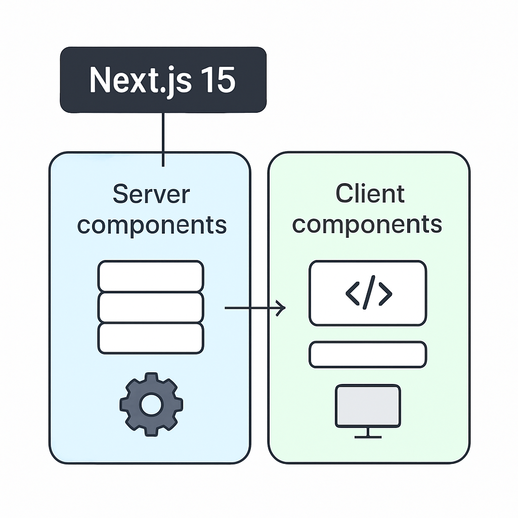 Next.js 15 App Router mimarisi server ve client component ayrımı