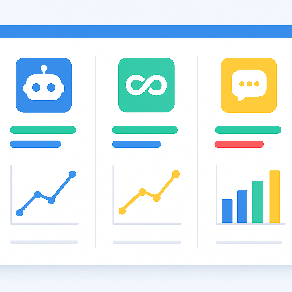 AI asistanları karşılaştırma paneli üç platform kullanım istatistikleri