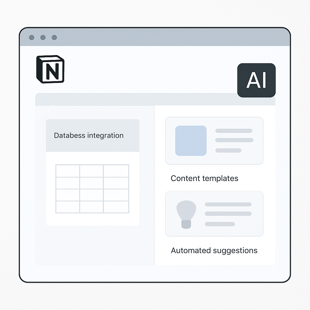 Notion AI arayüzü veritabanı entegrasyonu içerik şablonları otomatik öneriler