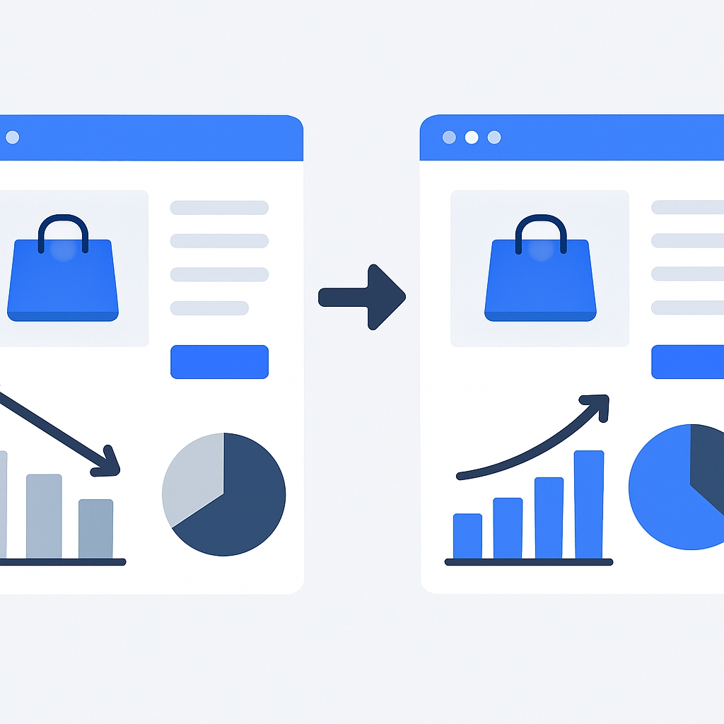 E-ticaret ürün listesi sayfası optimizasyon öncesi ve sonrası performans metrikleri