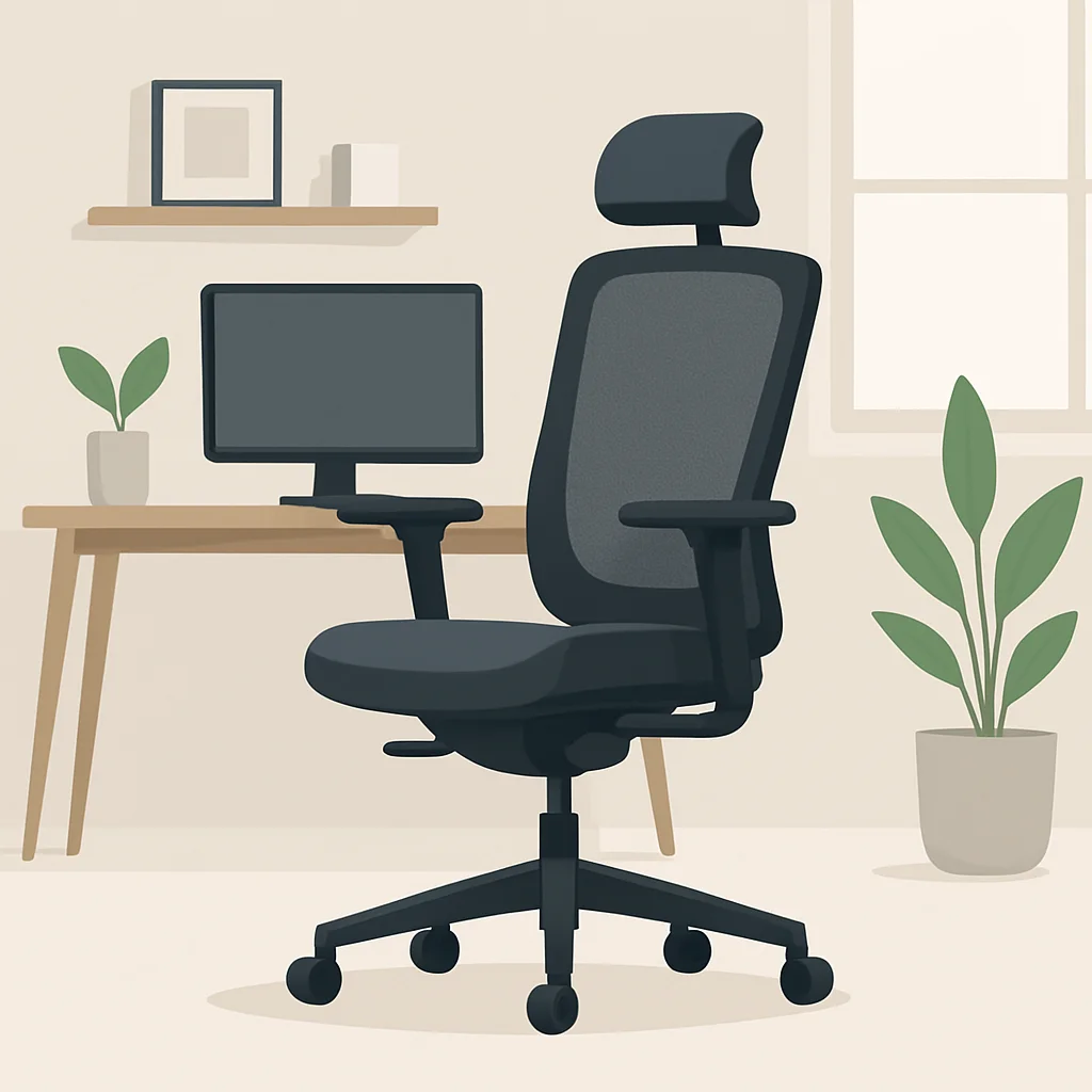 Ayarlanabilir özelliklere sahip ergonomik ofis sandalyesi modern ev ofis ortamında