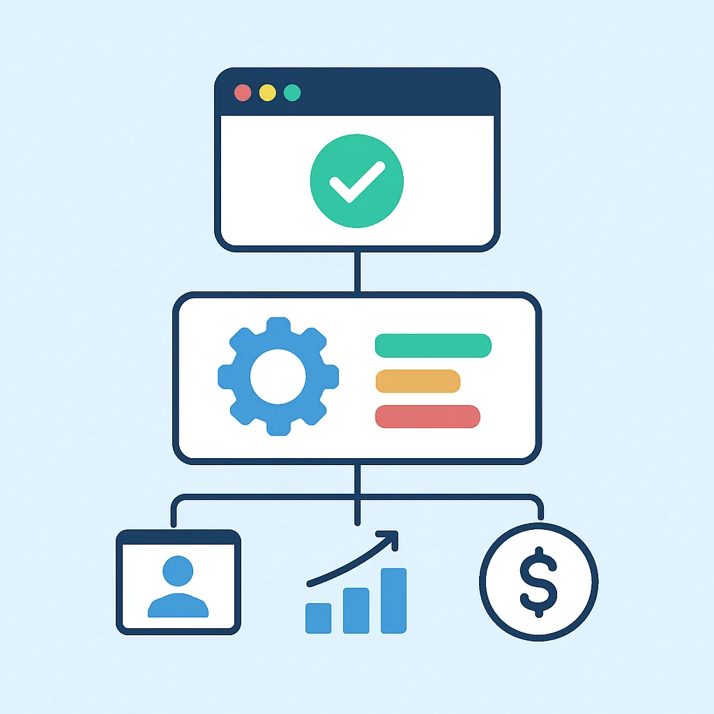 İyi Core Web Vitals'ın daha iyi kullanıcı deneyimi, yüksek SEO sıralamaları ve artan dönüşümlere nasıl yol açtığını gösteren akış şeması