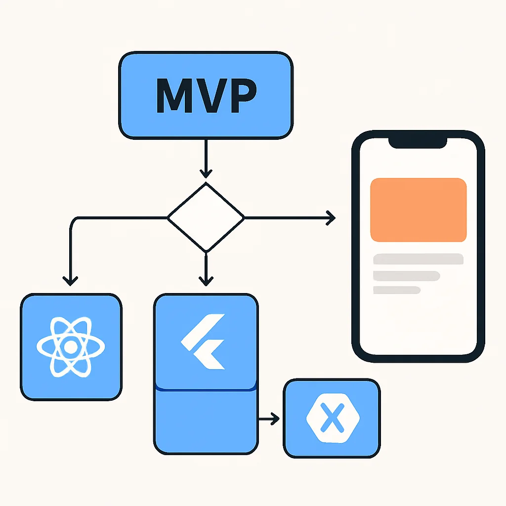 MVP geliştirme süreci akış şeması: Çapraz platform araçlarla