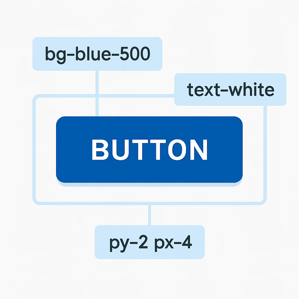 Tailwind CSS yardımcı sınıflarının bir düğme üzerindeki görsel etkisi