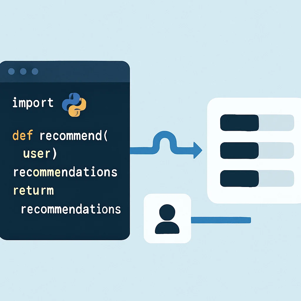 Python tavsiye sistemi veri akışı ve kod örneği