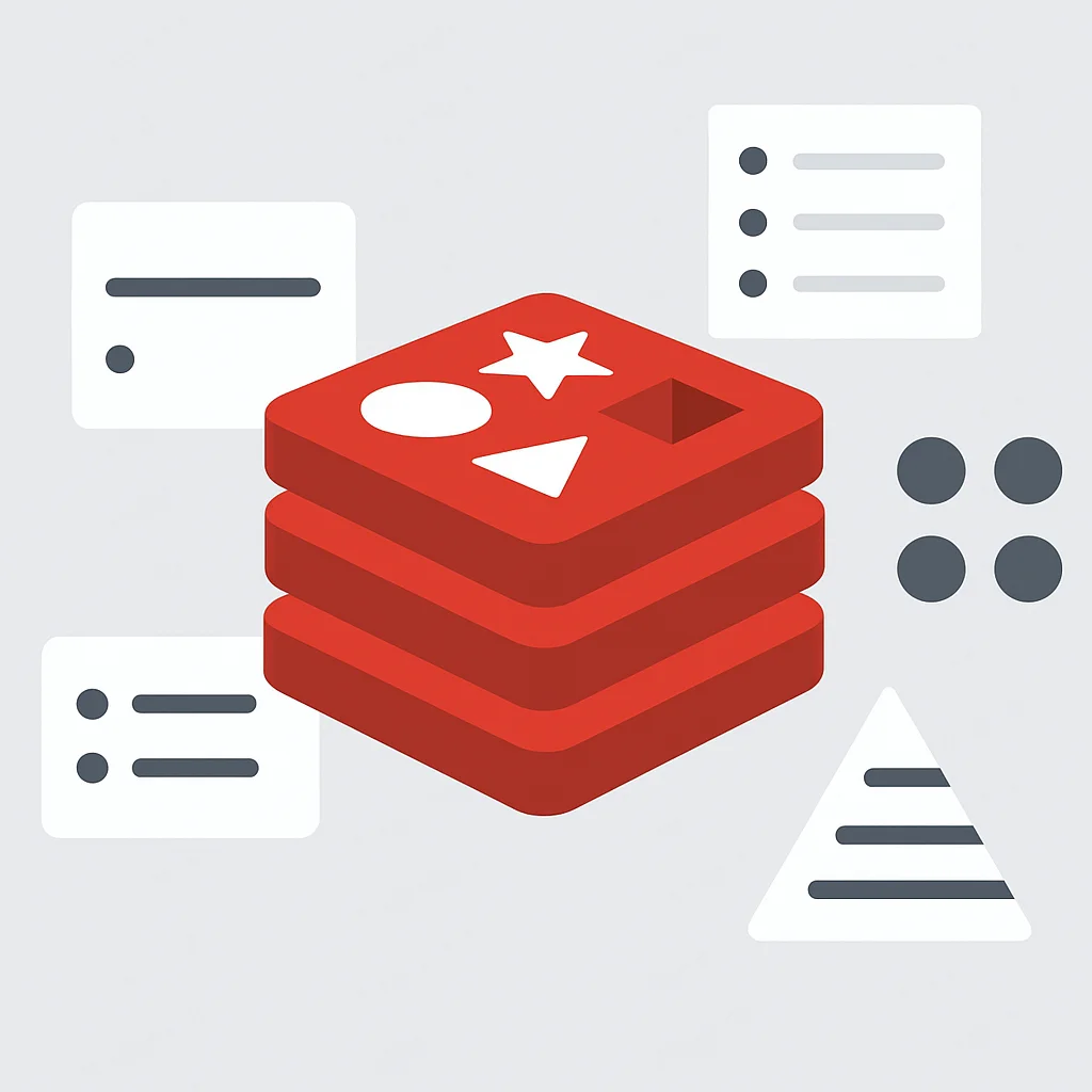 Redis veri yapıları görseli: stringler, hashler, listeler, setler ve sıralı setler