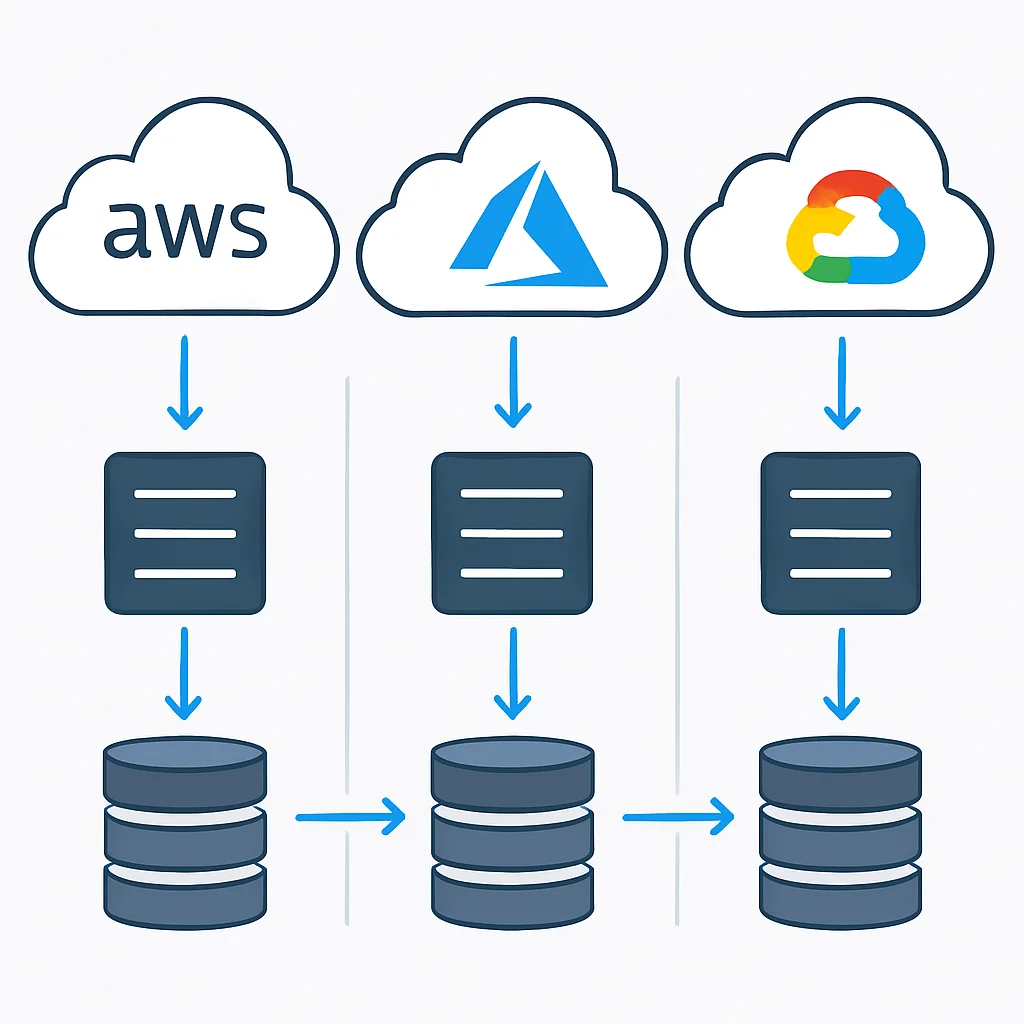 AWS, Azure ve GCP felaket kurtarma çözümlerinin mimari diyagramı