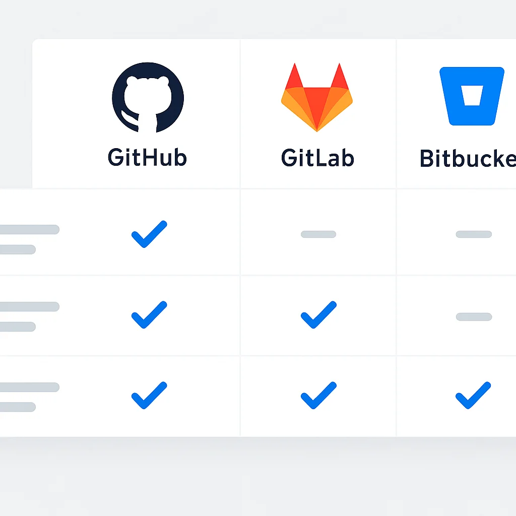 GitHub, GitLab ve Bitbucket özellik karşılaştırma tablosu