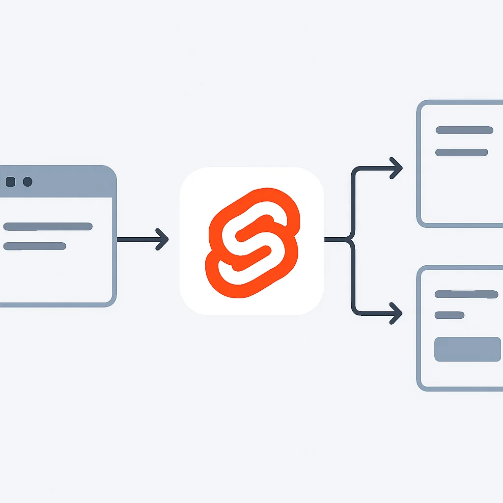 SvelteKit yönlendirme, veri yükleyiciler ve form aksiyonları akış diyagramı