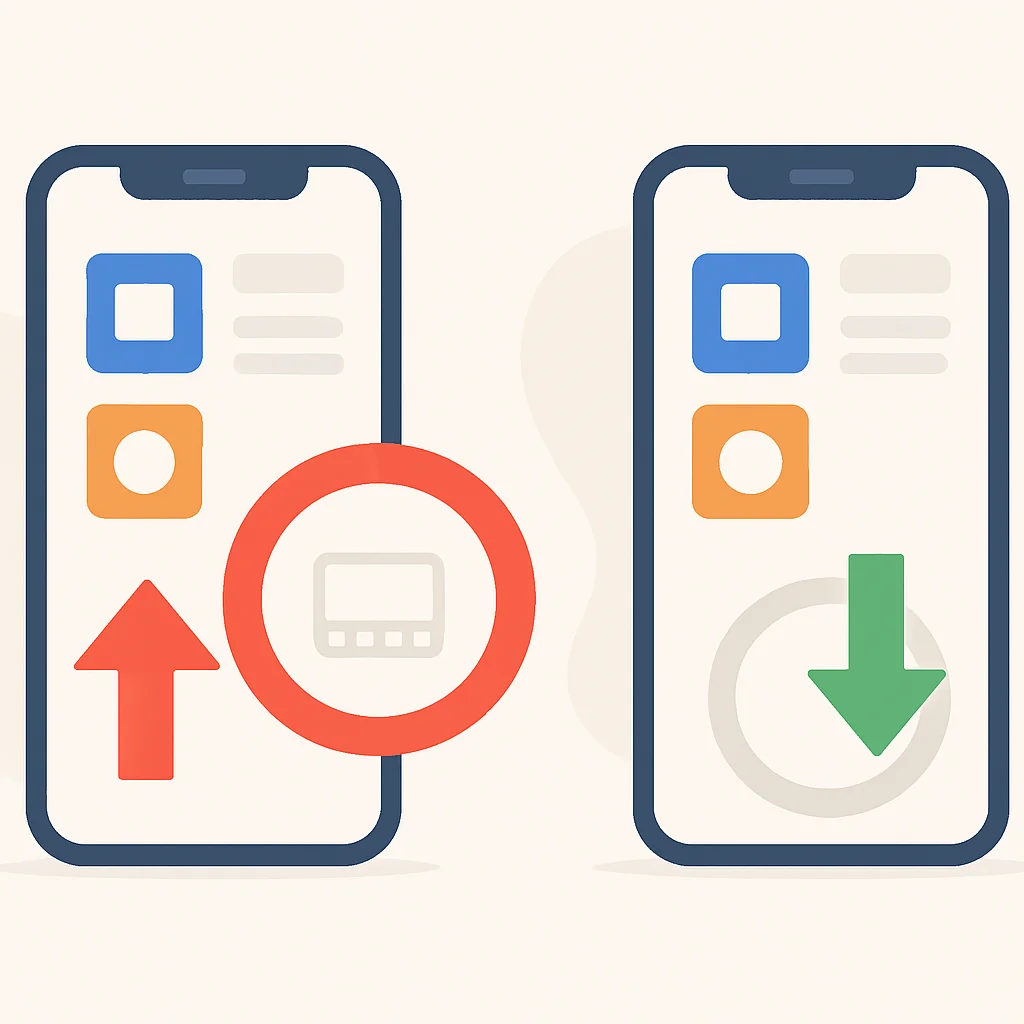 Mobil uygulamalarda optimizasyonlu ve optimizasyonsuz bellek kullanımı karşılaştırması