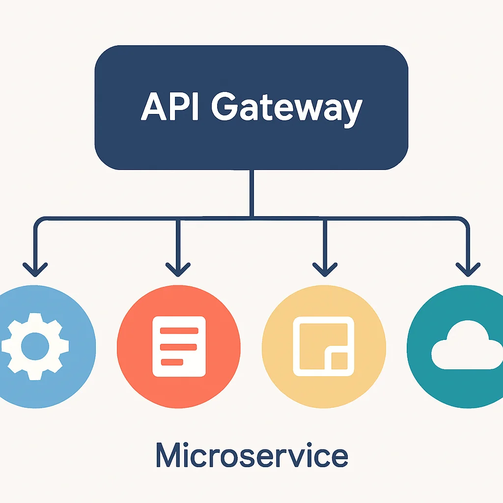 Mikro hizmetler mimarisi diyagramı: API Gateway üzerinden iletişim kuran bağımsız hizmetler