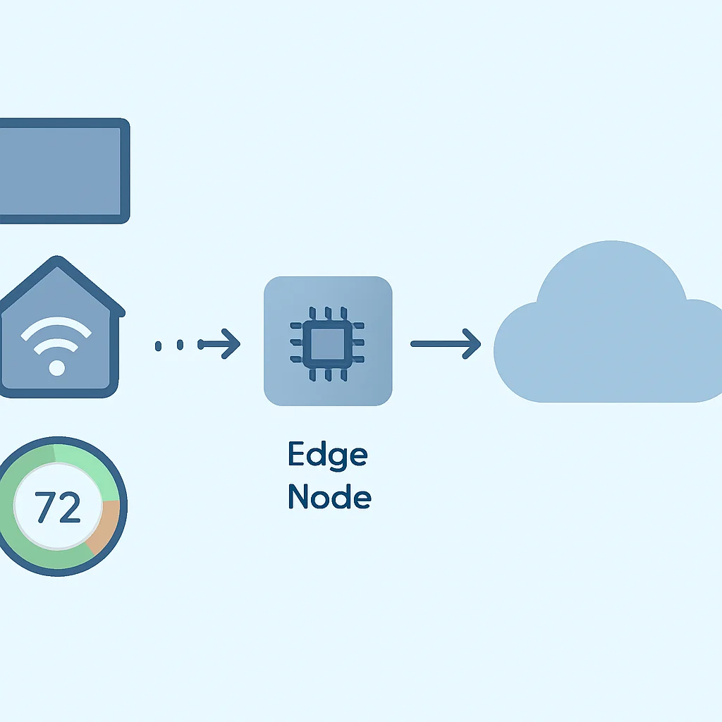 IoT cihazlarından edge düğümlerine ve buluta veri akışını gösteren diyagram